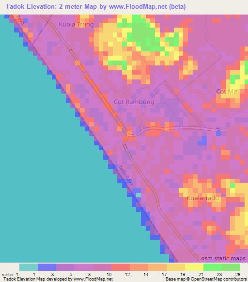 Tadok,Indonesia Elevation Map