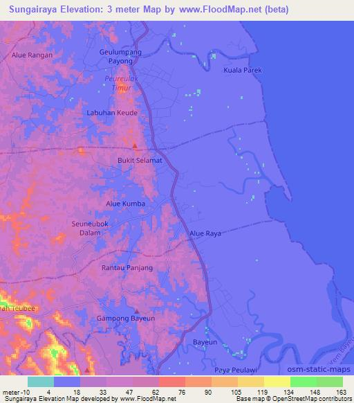 Sungairaya,Indonesia Elevation Map