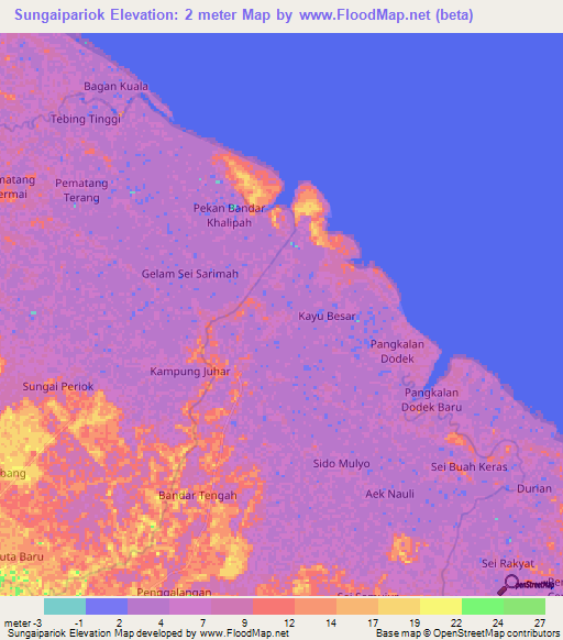 Sungaipariok,Indonesia Elevation Map