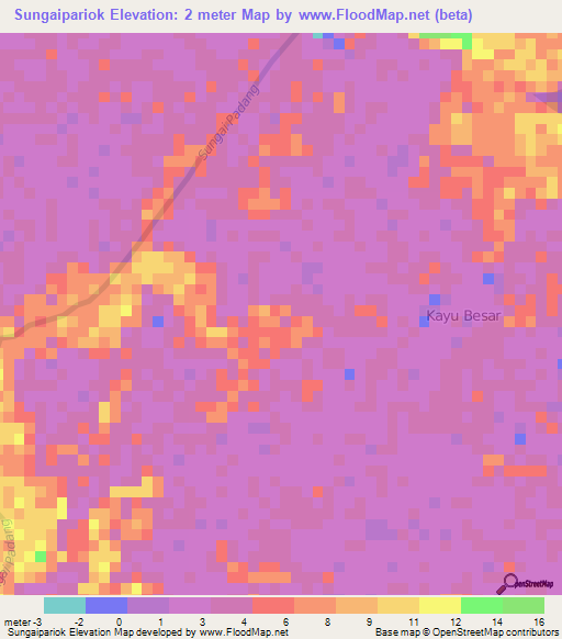 Sungaipariok,Indonesia Elevation Map