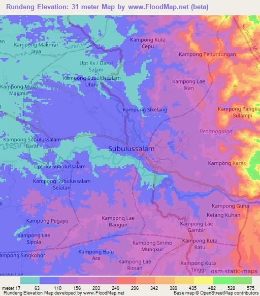 Rundeng,Indonesia Elevation Map