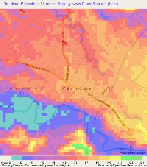 Rundeng,Indonesia Elevation Map