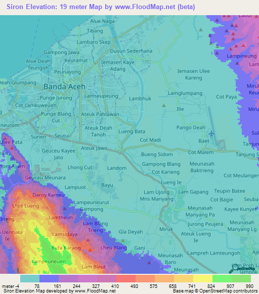 Siron,Indonesia Elevation Map