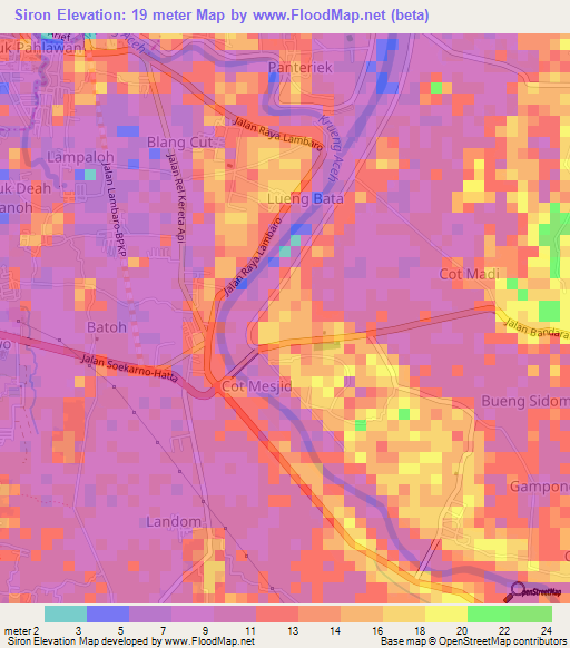 Siron,Indonesia Elevation Map