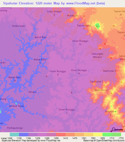 Sipahutar,Indonesia Elevation Map