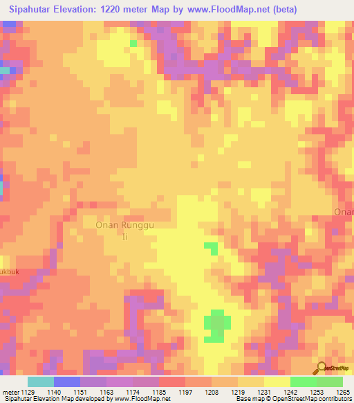 Sipahutar,Indonesia Elevation Map