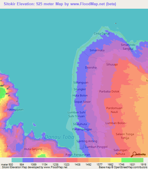 Sitokir,Indonesia Elevation Map