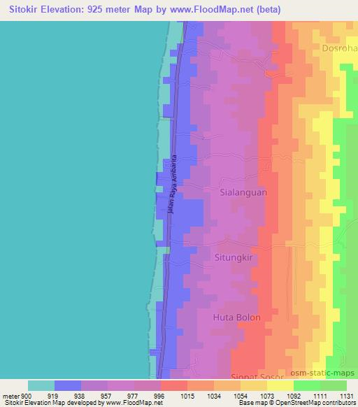 Sitokir,Indonesia Elevation Map