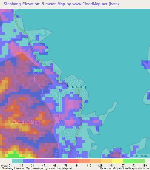 Sinabang,Indonesia Elevation Map