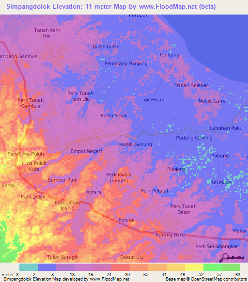 Simpangdolok,Indonesia Elevation Map