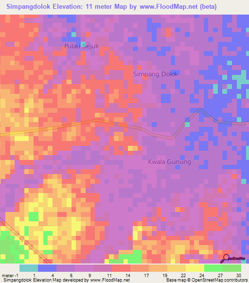 Simpangdolok,Indonesia Elevation Map