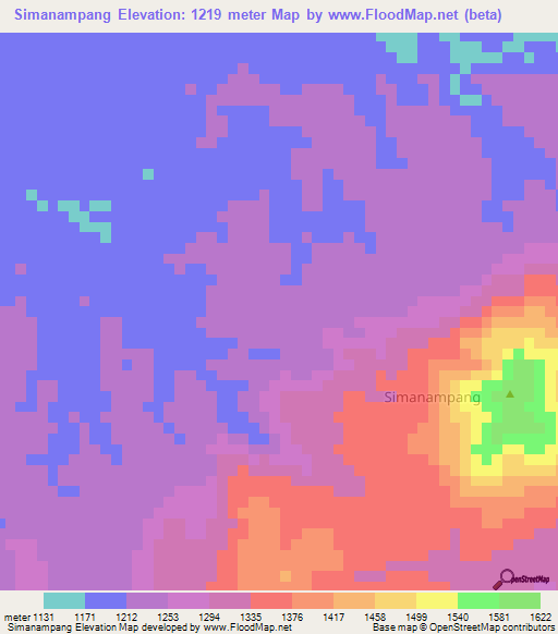 Simanampang,Indonesia Elevation Map