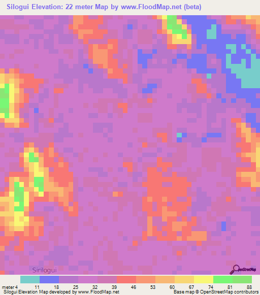 Silogui,Indonesia Elevation Map