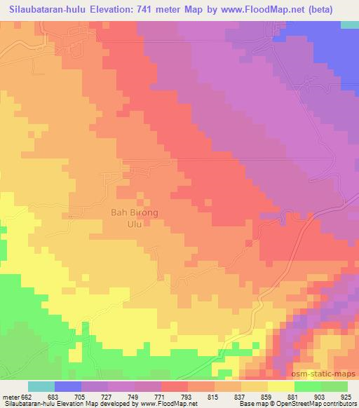 Silaubataran-hulu,Indonesia Elevation Map