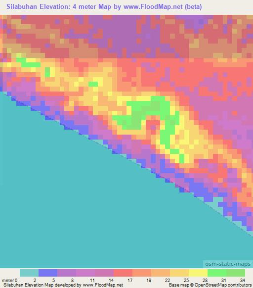 Silabuhan,Indonesia Elevation Map