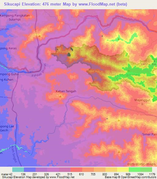 Sikucapi,Indonesia Elevation Map