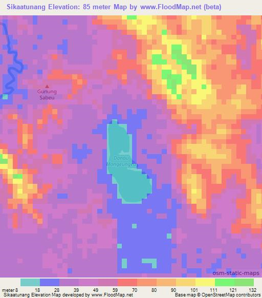 Sikaatunang,Indonesia Elevation Map