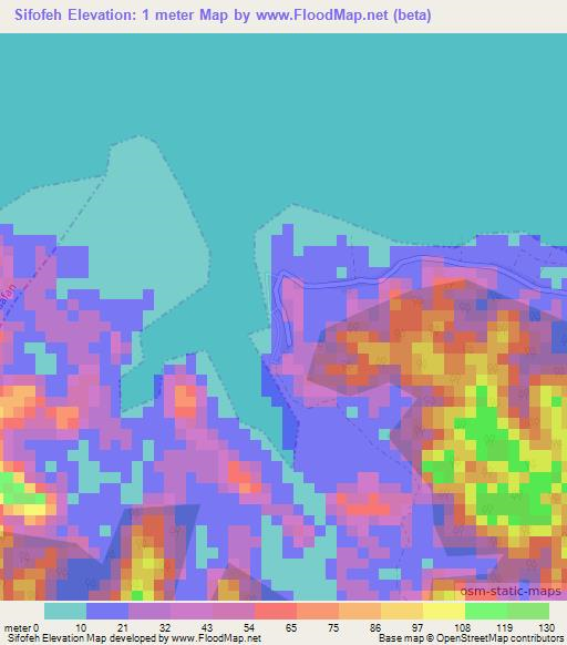 Sifofeh,Indonesia Elevation Map