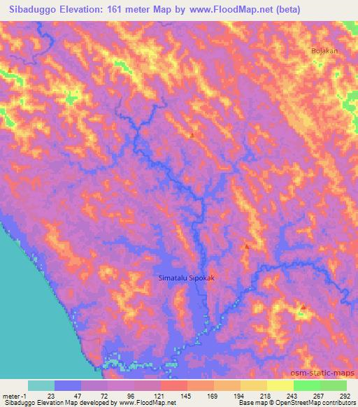 Sibaduggo,Indonesia Elevation Map