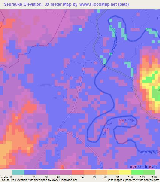 Seureuke,Indonesia Elevation Map