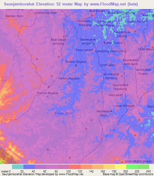 Seunjamborahat,Indonesia Elevation Map