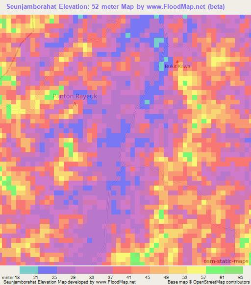 Seunjamborahat,Indonesia Elevation Map