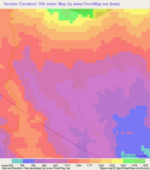 Seruleu,Indonesia Elevation Map