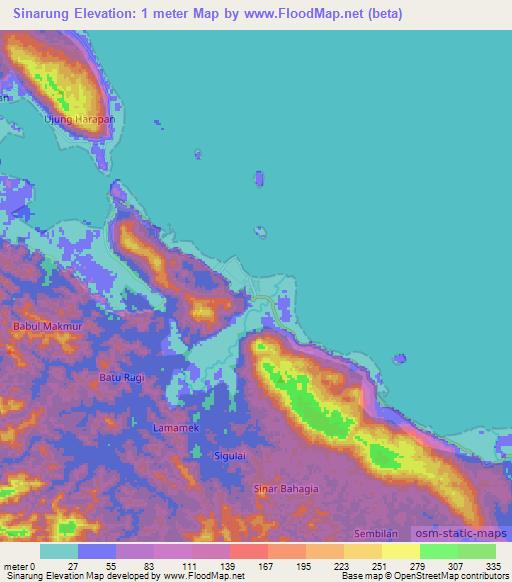 Sinarung,Indonesia Elevation Map