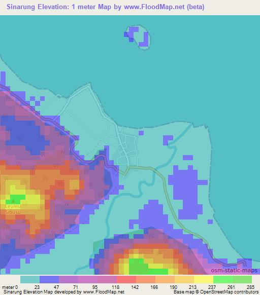 Sinarung,Indonesia Elevation Map