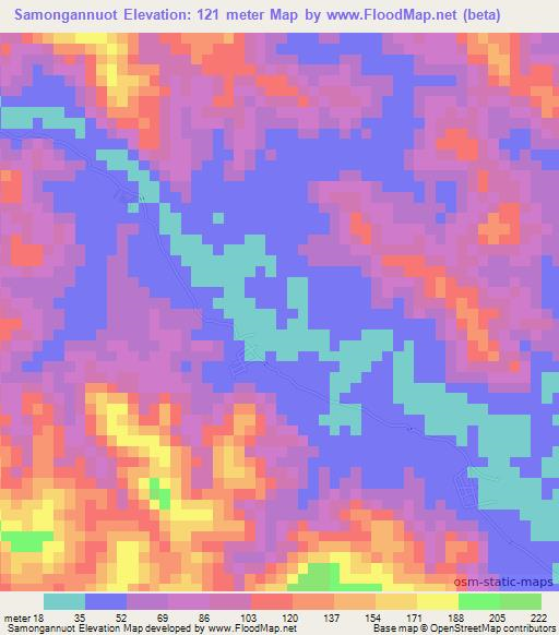 Samongannuot,Indonesia Elevation Map