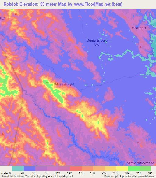 Rokdok,Indonesia Elevation Map