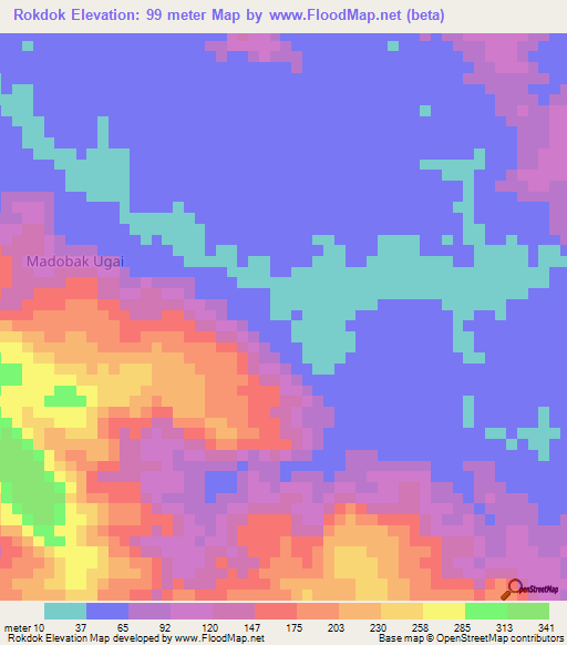 Rokdok,Indonesia Elevation Map