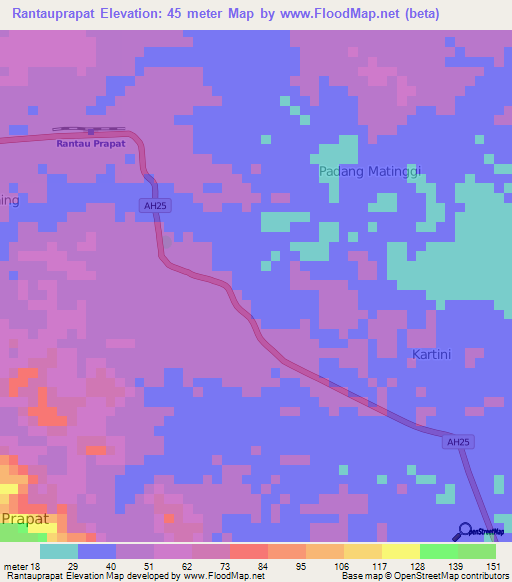 Rantauprapat,Indonesia Elevation Map