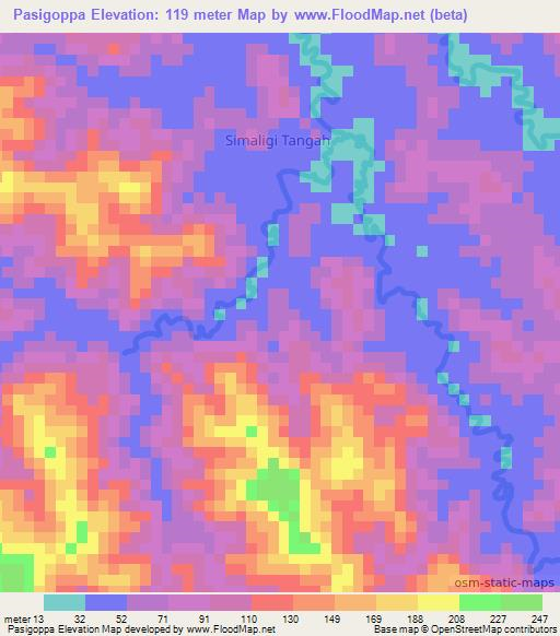 Pasigoppa,Indonesia Elevation Map