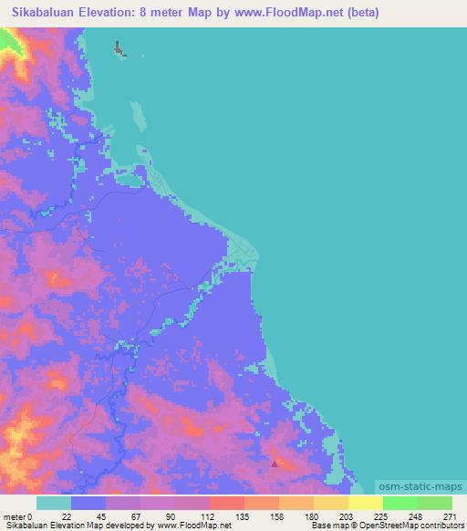 Sikabaluan,Indonesia Elevation Map