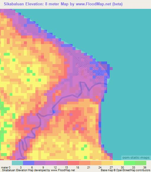 Sikabaluan,Indonesia Elevation Map