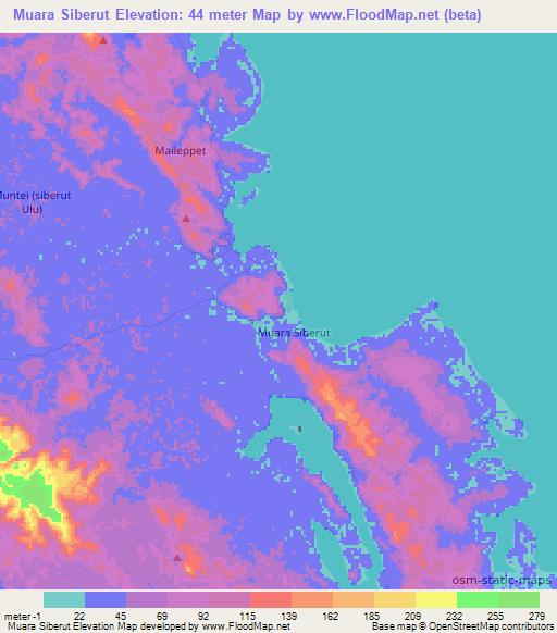 Muara Siberut,Indonesia Elevation Map