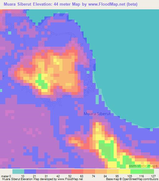 Muara Siberut,Indonesia Elevation Map