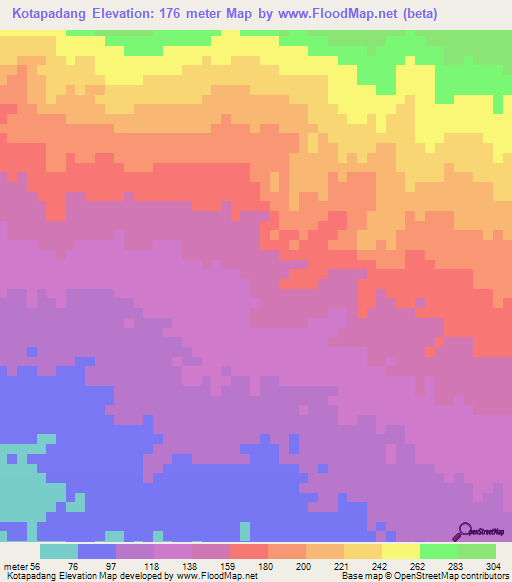 Kotapadang,Indonesia Elevation Map