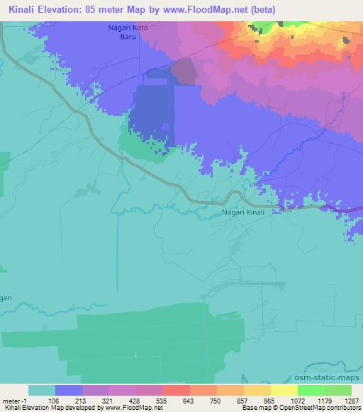 Kinali,Indonesia Elevation Map