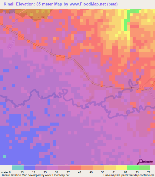 Kinali,Indonesia Elevation Map