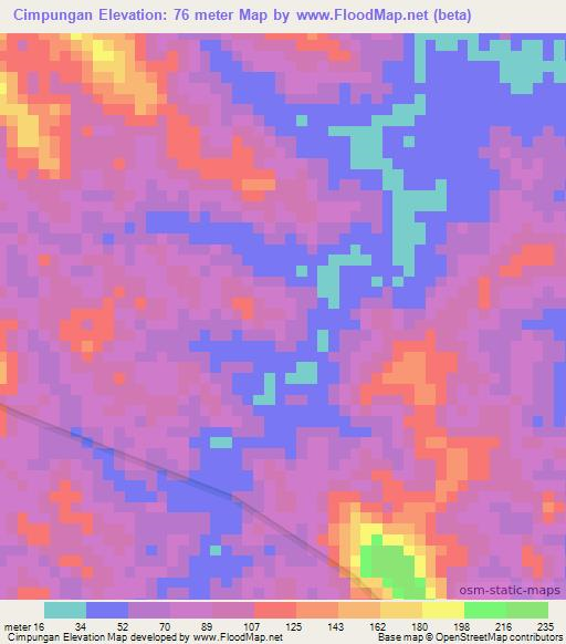 Cimpungan,Indonesia Elevation Map