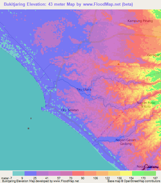 Bukitjaring,Indonesia Elevation Map