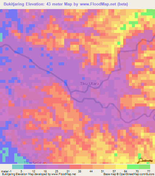 Bukitjaring,Indonesia Elevation Map