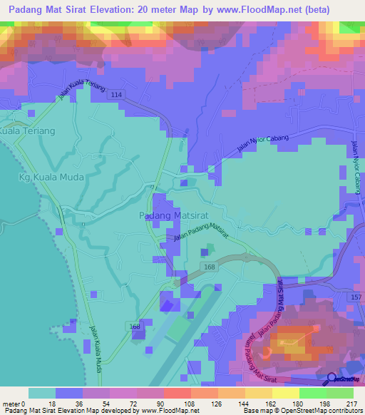 Padang Mat Sirat,Malaysia Elevation Map