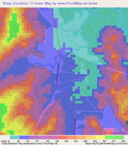 Kisap,Malaysia Elevation Map