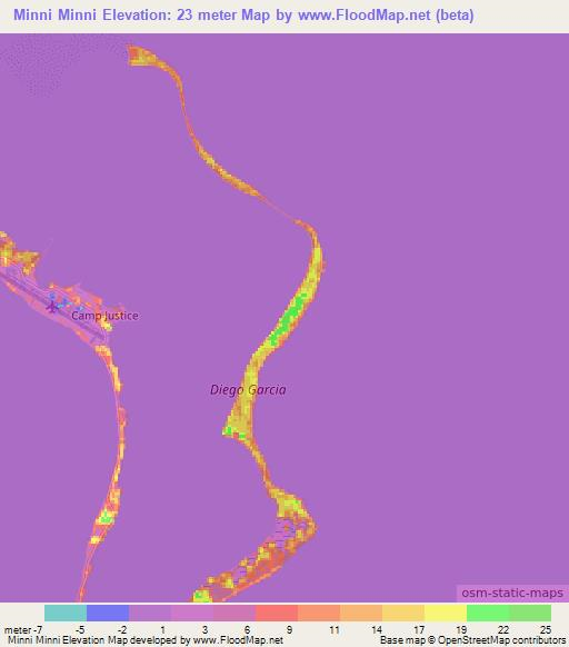 Minni Minni,British Indian Ocean Territory Elevation Map