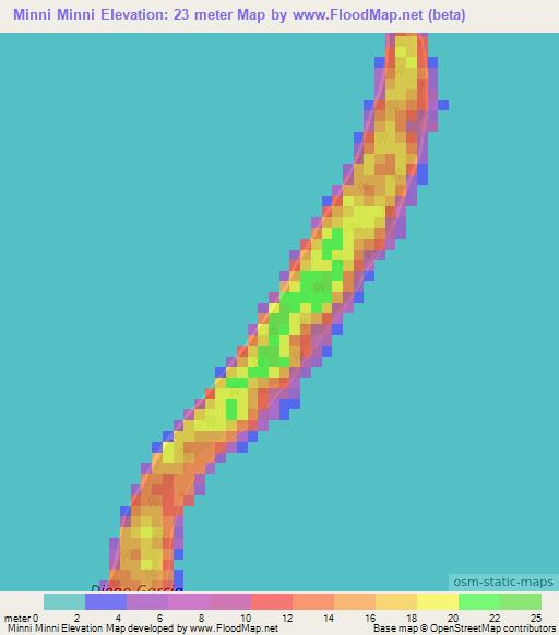 Minni Minni,British Indian Ocean Territory Elevation Map