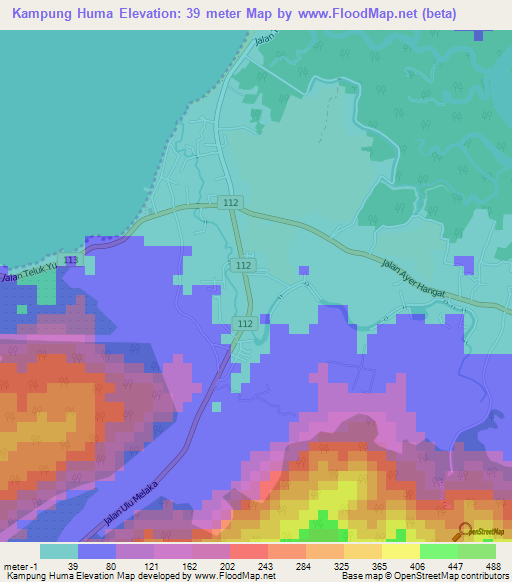 Kampung Huma,Malaysia Elevation Map