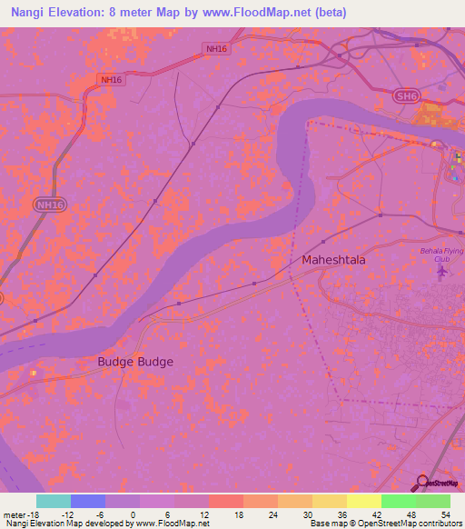 Nangi,India Elevation Map